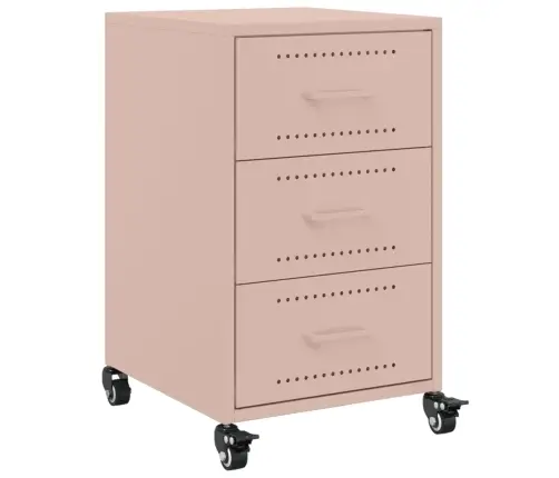 Naktsskapītis, Rozā, 36X39X59 Cm, Tērauds Vidaxl