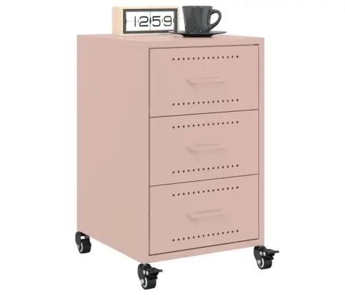 Naktsskapītis, Rozā, 36X39X59 Cm, Tērauds Vidaxl