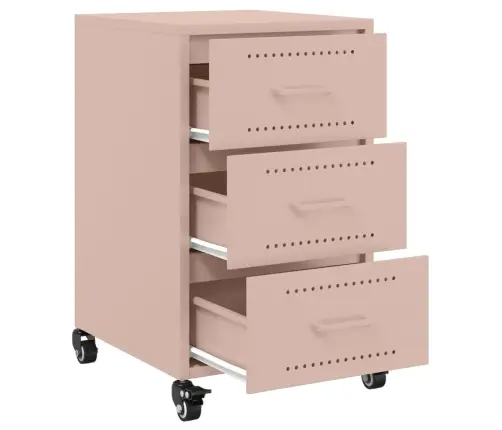 Naktsskapītis, Rozā, 36X39X59 Cm, Tērauds Vidaxl