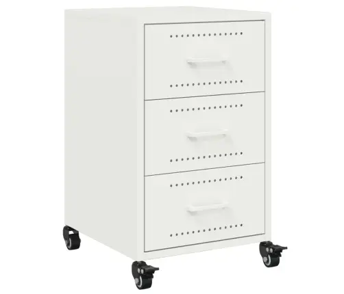 Naktsskapītis, Balts, 36X39X59 Cm, Tērauds Vidaxl