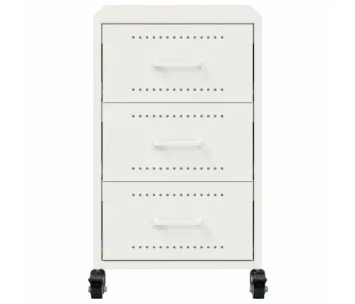 Naktsskapītis, Balts, 36X39X59 Cm, Tērauds Vidaxl