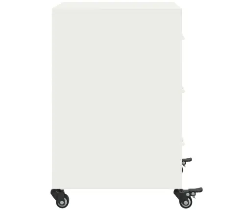 Naktsskapītis, Balts, 36X39X59 Cm, Tērauds Vidaxl