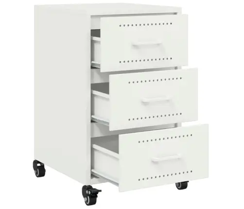 Naktsskapītis, Balts, 36X39X59 Cm, Tērauds Vidaxl