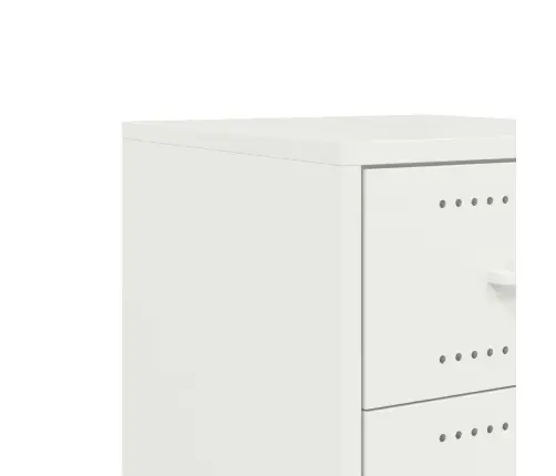 Naktsskapītis, Balts, 36X39X59 Cm, Tērauds Vidaxl