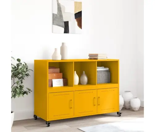 Šoninė Spintelė, Garstyčių Geltona, 100,5X39X72cm Plienas