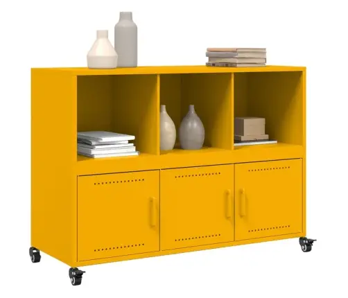 Šoninė Spintelė, Garstyčių Geltona, 100,5X39X72cm Plienas