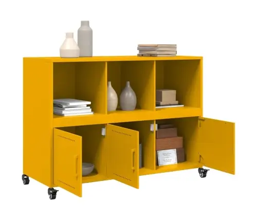 Šoninė Spintelė, Garstyčių Geltona, 100,5X39X72cm Plienas