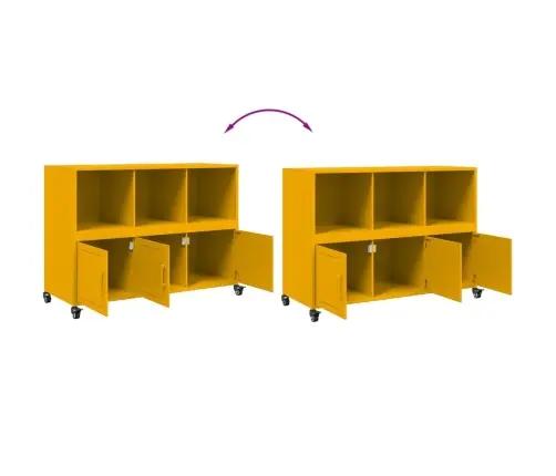 Šoninė Spintelė, Garstyčių Geltona, 100,5X39X72cm Plienas