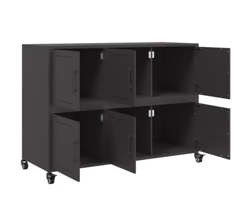 Šoninė Spintelė, Juoda, 100,5X39X72cm Šaltai Valcuotas Plienas