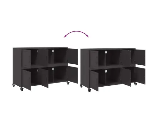 Šoninė Spintelė, Juoda, 100,5X39X72cm Šaltai Valcuotas Plienas