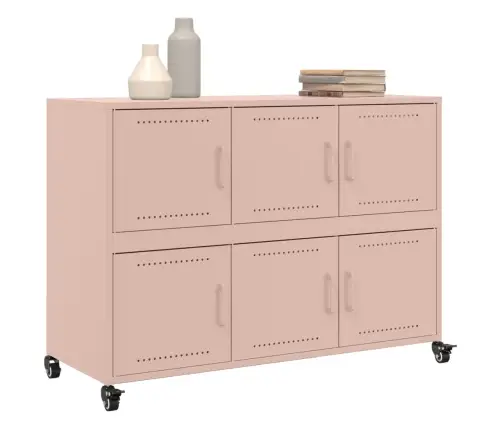 Kumode, Rozā, 100,5X39X72 Cm, Tērauds Vidaxl Kumode, Rozā, 100,5X39X72 Cm, Tērauds Vidaxl