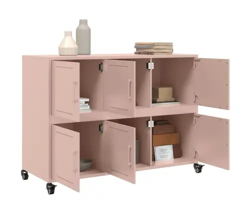 Kumode, Rozā, 100,5X39X72 Cm, Tērauds Vidaxl Kumode, Rozā, 100,5X39X72 Cm, Tērauds Vidaxl