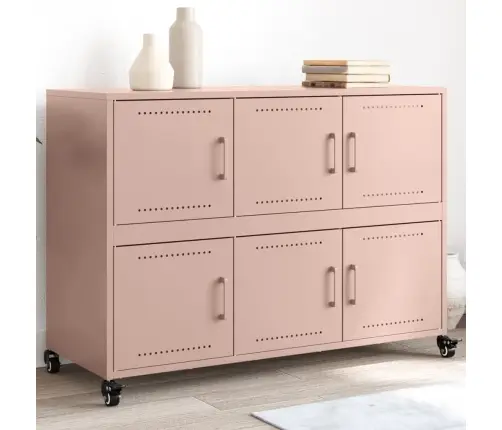 Kumode, Rozā, 100,5X39X72 Cm, Tērauds Vidaxl Kumode, Rozā, 100,5X39X72 Cm, Tērauds Vidaxl