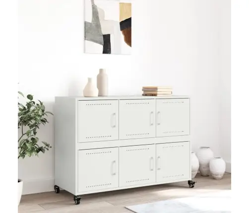 Kumode, Balta, 100,5X39X72 Cm, Tērauds Vidaxl