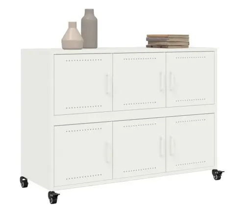 Kumode, Balta, 100,5X39X72 Cm, Tērauds Vidaxl