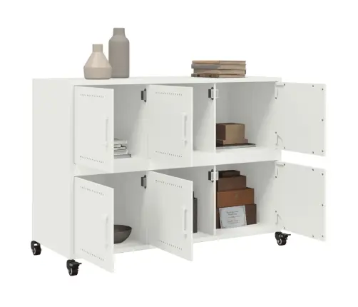 Kumode, Balta, 100,5X39X72 Cm, Tērauds Vidaxl