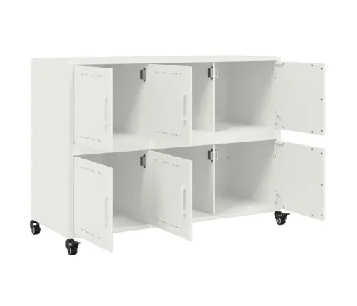 Kumode, Balta, 100,5X39X72 Cm, Tērauds Vidaxl