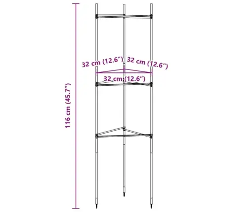 Pomidorų Narvas 2Vnt., 116 Cm Plienas Ir Pp