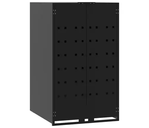 Atkritumu Tvertņu Novietne, Melna, 69X79X117 Cm, Tērauds Vidaxl