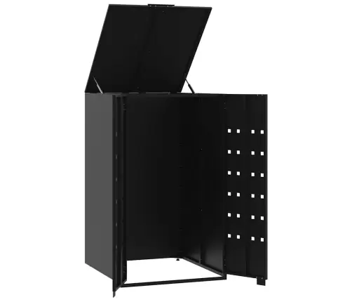 Atkritumu Tvertņu Novietne, Melna, 69X79X117 Cm, Tērauds Vidaxl