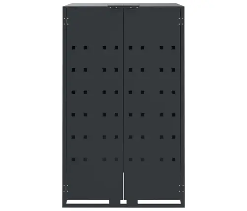 Ratastel Prügikasti Hoiuruum Ühele Prügikastile, Antratsiithall, 69 X 79 X 117 cm Teras