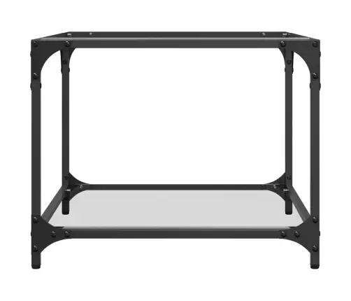 Kohvilaud, Läbipaistev Klaasplaat, 50X50X40 cm Teras