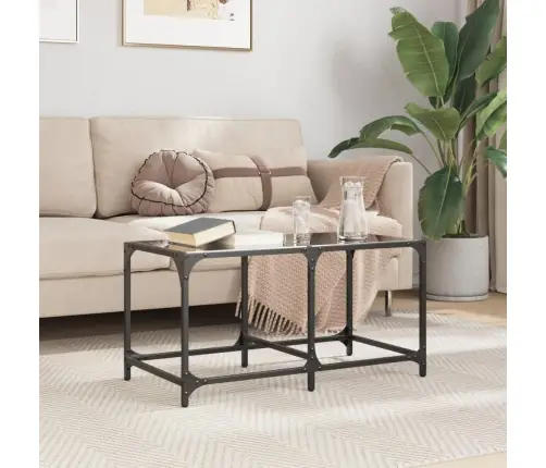 Kafijas Galdiņš Ar Melnu Stikla Virsmu, 78,5X40X40 Cm, Tērauds Vidaxl Kafijas Galdiņš Ar Melnu Stikla Virsmu, 78,5X40X40 Cm, Tērauds Vidaxl