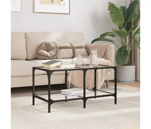 Kavos Staliukas Su Skaidriu Stalviršiu, 78,5X40X40cm Plienas