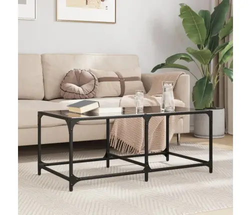 Kafijas Galdiņš Ar Melnu Stikla Virsmu, 98,5X50X40 Cm, Tērauds Vidaxl Kafijas Galdiņš Ar Melnu Stikla Virsmu, 98,5X50X40 Cm, Tērauds Vidaxl