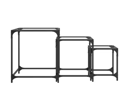 Galdiņi, 3 Gab., Caurspīdīga Stikla Virsma, Tērauds Vidaxl