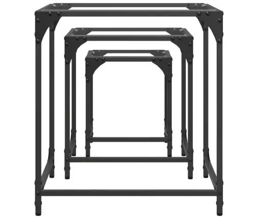 Galdiņi, 3 Gab., Caurspīdīga Stikla Virsma, Tērauds Vidaxl