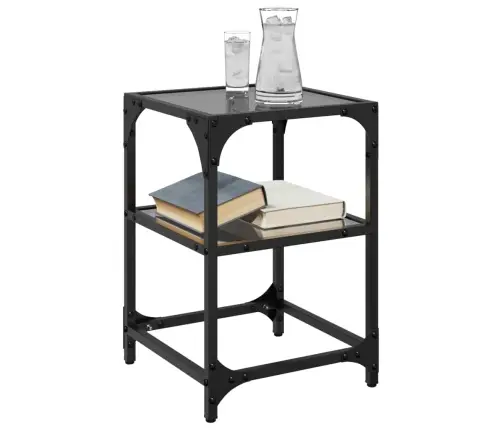 Kafijas Galdiņi Ar Melnu Stikla Virsmu, 2 Gab., 30X30X45 Cm Vidaxl