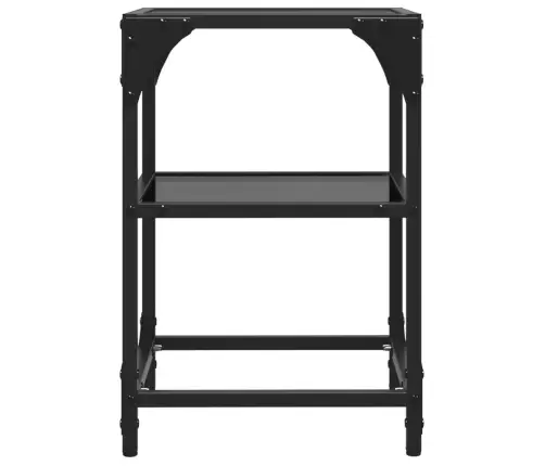 Kafijas Galdiņi Ar Melnu Stikla Virsmu, 2 Gab., 30X30X45 Cm Vidaxl