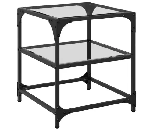 Kavos Staliukas Su Skaidriu Stalviršiu, 40X40X45cm Plienas