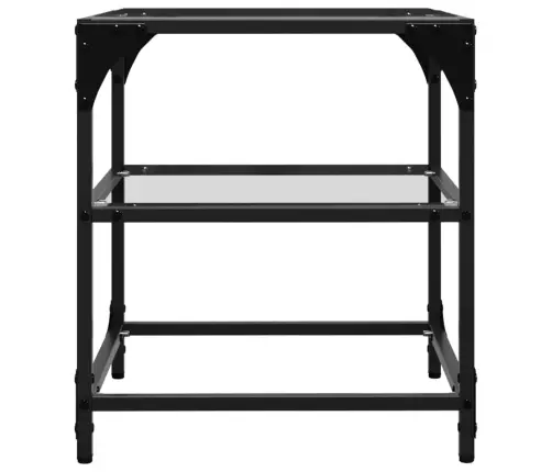 Kavos Staliukas Su Skaidriu Stalviršiu, 40X40X45cm Plienas