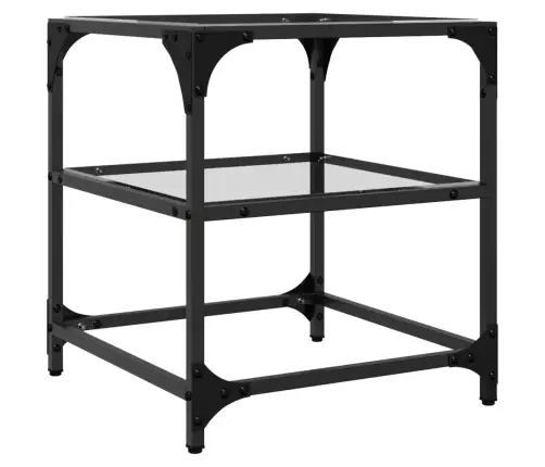 Kavos Staliukas Su Skaidriu Stalviršiu, 40X40X45cm Plienas