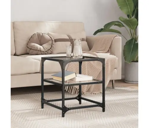 Kavos Staliukas Su Skaidriu Stalviršiu, 40X40X45cm Plienas