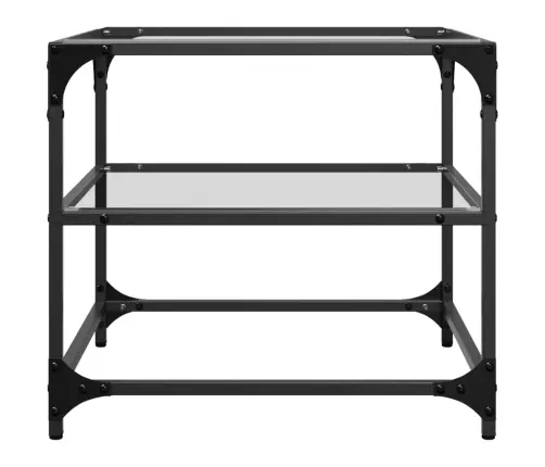 Kavos Staliukas Su Skaidriu Stalviršiu, 50X50X45cm Plienas