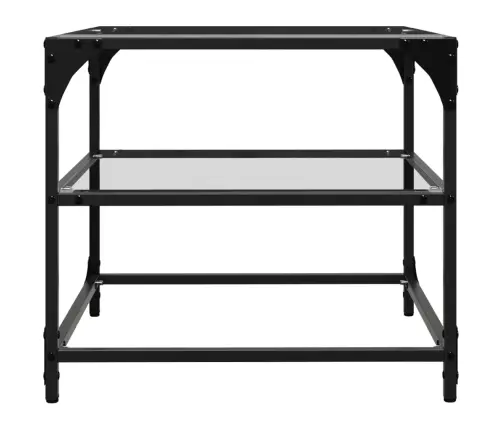 Kavos Staliukas Su Skaidriu Stalviršiu, 50X50X45cm Plienas