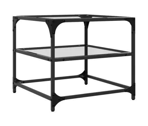 Kavos Staliukas Su Skaidriu Stalviršiu, 50X50X45cm Plienas