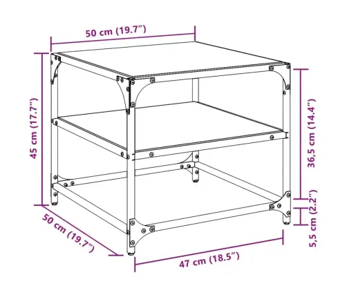 Kohvilauad 2 Tk, Läbipaistev Klaasplaat, 50X50X45 cm Teras Kohvilauad 2 Tk, Läbipaistev Klaasplaat, 50X50X45 cm Teras