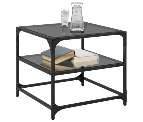 Kohvilaud, Must Klaasplaat, 50X50X45 cm Teras