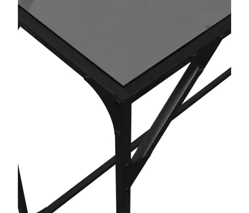 Konsoles Galds Ar Melnu Stikla Virsmu, 98X35X81 Cm, Tērauds Vidaxl