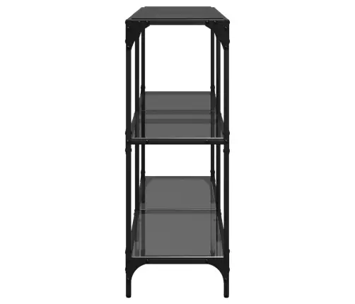 Konsoles Galds Ar Melnu Stikla Virsmu, 118,5X30X81 Cm, Tērauds Vidaxl