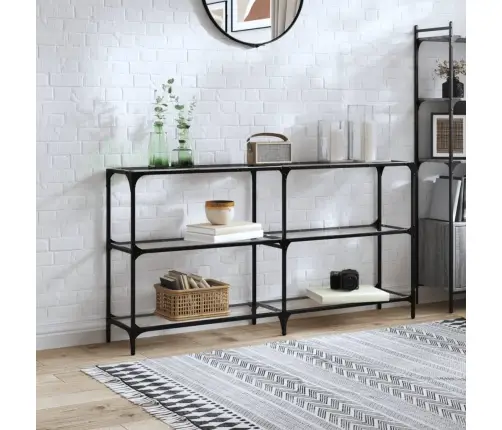 Konsoollaud, Läbipaistev Klaasplaat, 158,5X30X81 cm Teras