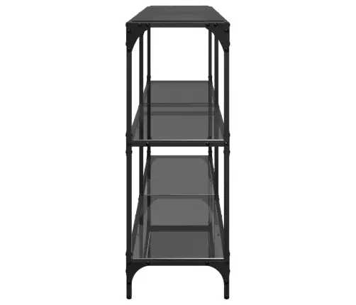 Konsoles Galds Ar Melnu Stikla Virsmu, 158,5X30X81 Cm, Tērauds Vidaxl