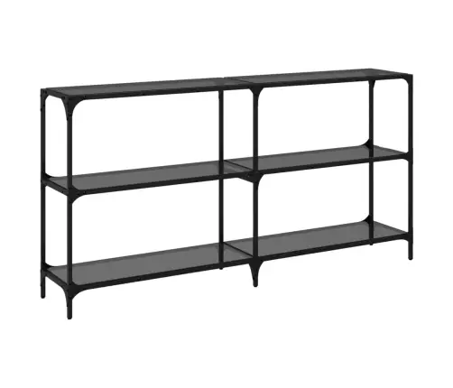Konsoles Galds Ar Melnu Stikla Virsmu, 158,5X30X81 Cm, Tērauds Vidaxl