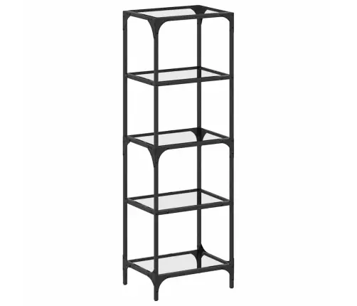 Plaukts, 40X30X123 Cm, Melns, Rūdīts Stikls, Tērauds Vidaxl