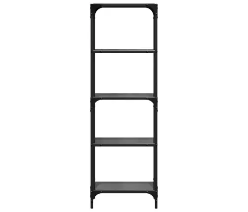 Plaukts, 40X30X123 Cm, Melns, Rūdīts Stikls, Tērauds Vidaxl