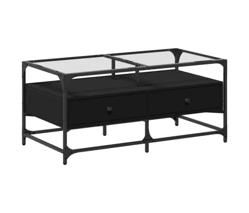 Kohvilaud, Must Klaasplaat, 98,5 X 50 X 45 cm Teras